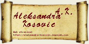 Aleksandra Kosović vizit kartica